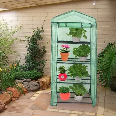 4 Tier Mini Greenhouse Portable Garden Plants Green  House For Indoor Outdoor • $26.59