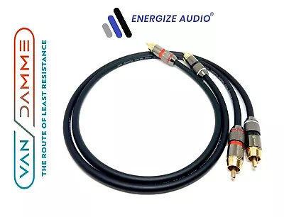 Pair Van Damme Custom RCA Cables Phono - Pro Audiophile Silver Plated Pure OFC • £14.19