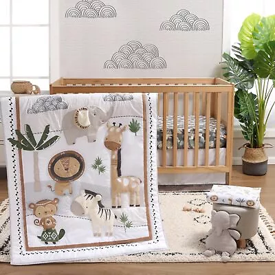 The Peanutshell Safari Crib Bedding Set For Boys Or Girls 4pc Organic Tan  • $184.17