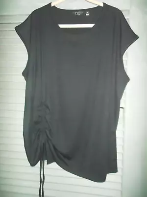 Womens Top Shirt G By Giuliana Black Size 2x Ribbed Solid Sleeveless Nwot • $18.95