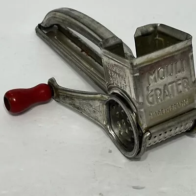 Vintage Mouli Hand Crank Cheese Grater Made In France Reversible Red Handle • $17.92