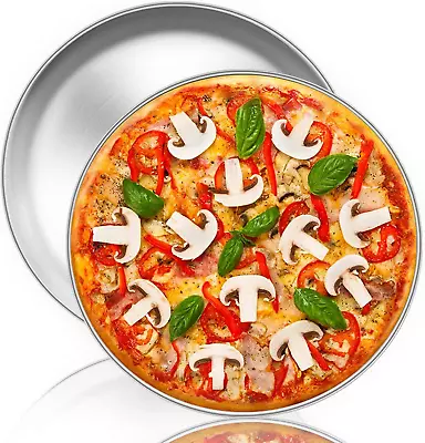 Pizza Pan 12 Inch Pizza Pan Set Stainless Steel Round Pizza Oven Pans Tray For  • $18.72