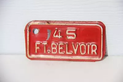 1945 Vintage  Fort Belvoir Virginia VA License Plate Tag  Gate Entry • $135