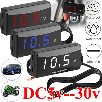 Car 12V Digital LED Display Voltmeter Voltage Gauge Panel Meter Auto Motorcycle • $7.08