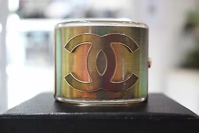 Chanel CC Logo Baguette Cuff Bracelet • $1999