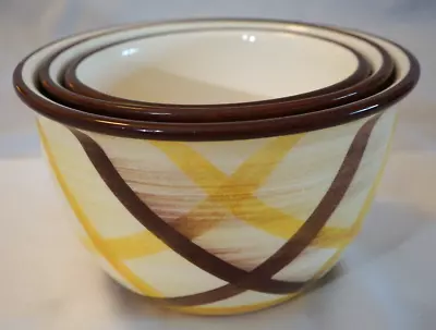 Vintage Vernonware Organdie 3 Mixing Nesting Bowls 6 7 8  Vernon Kilns Ca Usa • $59.99