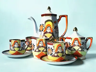 Vintage Japanese Satsuma Samurai Hand Painted Porcelain 11 Pieces Tea Coffee Set • £29.99