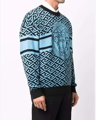 VERSACE La Greca Medusa Jacquard Sweater • $654.28