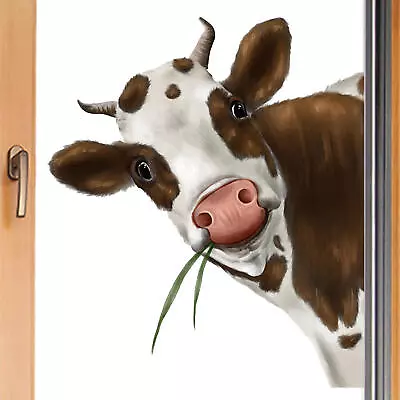 Funny Cows Looking At The Camera 3d Window View Wall Sticker Poster Decal • $13.51