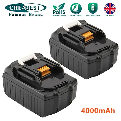 2x 18V 4.0AH Li-ion Battery For Makita BL1860 BL1815 BL1840 BL1850 BL1830 LXT400 • £36.90