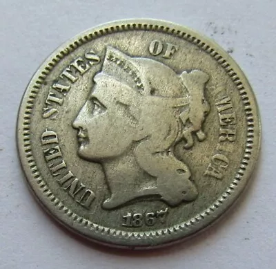 1867 Three Cent Nickel • $0.99