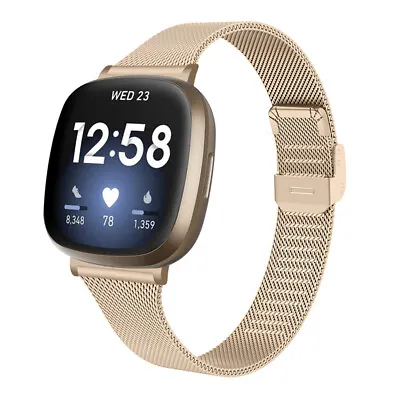 For Fitbit Versa 4/Sense 2 Stainless Steel Metal Mesh Watch Band Strap Wristband • $13.95