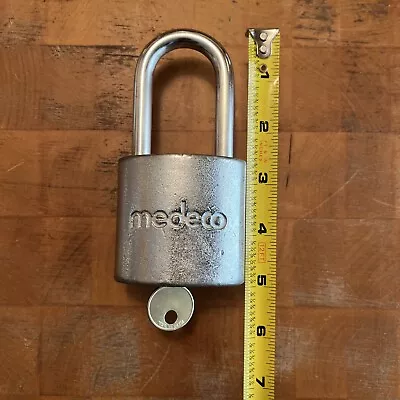 Medeco SR-Lock High Security Cast Bronze Padlock 1 Key USA Used - Vintage 1980's • $185