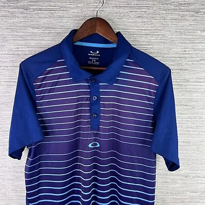 Oakley Shirt Mens Large Blue Polo Golf Short Sleeve Hydrolix Logo Y2K Software • $16.99