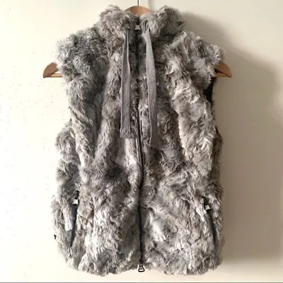 Superdry Antarctic Faux Fur Quilted Gilet Grey UK L RRP £84.99 LN042 MM 07 • $145.20