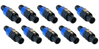 10 Pack SpeakOn Male Plug 4 Pole Conductor Pro Audio Speaker Cable Connector Lot • $21.98