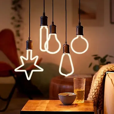 Filament LED Light Bulb Decorative Vintage Edison Warm Lights E14 E27 Line Bulbs • £7.89