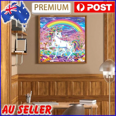 $13.99 • Buy 5D DIY Full Round Drill Diamond Painting Rainbow Unicorn Kit Home Decor Craft