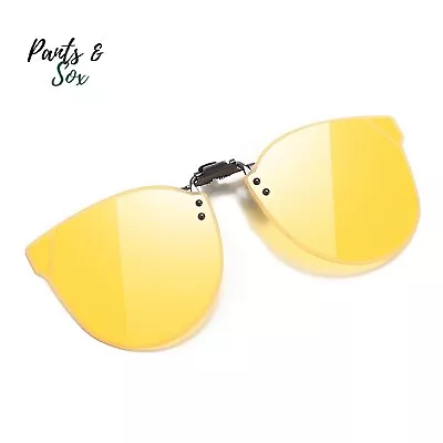 Mens Gradient Aviator Polarized Clip On Sunglasses Flap Up Mirrored Black UV400 • $15