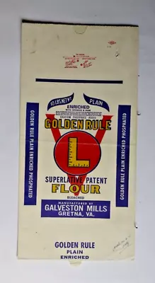 LARGE Vintage Paper Sack Bag - FLOUR GALVESTON MILLS GRETNA VA 1972 • $18