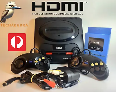 Sega Mega Drive II Console (PAL) - Cords - 2x Controllers - HDMI - Free Post • $187.99