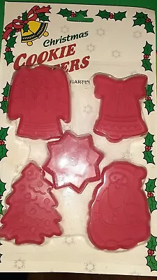 Set/5 Vintage Christmas Cookie Cutters By Hartin New Sealed • $18.97