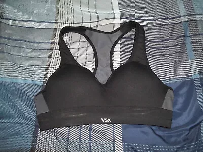 Womens VSX Sports Bra Size 34B Black Victorias Secret EUC • $9.95