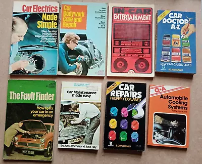 8 X Car Repair Books Bundle. Car Servicing Maintaince Bodywork Vintage Books • £24.75