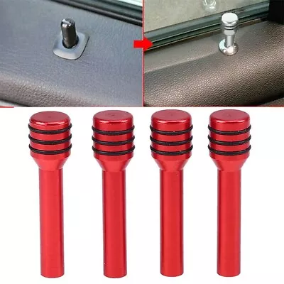 4x Red Car Interior Parts Aluminum Alloy Door Lock Stick Knob Pull Pins Cover • $12.34