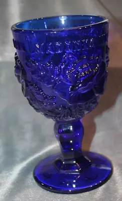Madonna Inn Wild Rose Large Glass Goblet Cobalt Blue EUC • $20