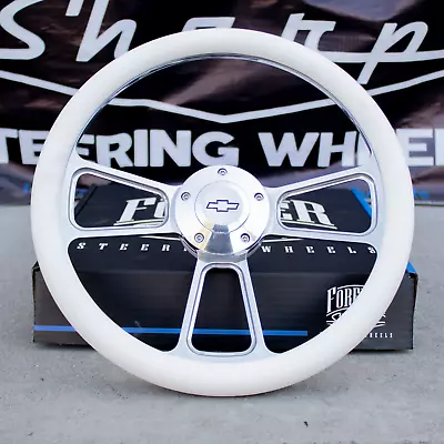 1995-2002 Chevy Full Size Trucks Steering Wheel Kit White & Polished Billet! • $214.99