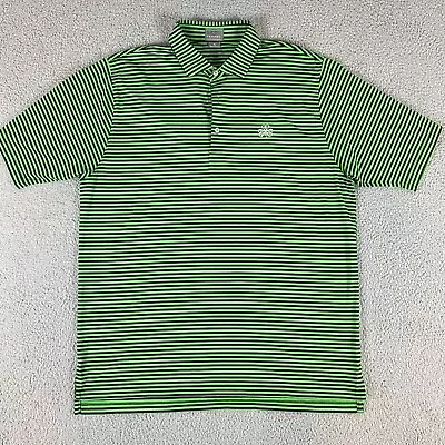 Fennec Polo Shirt Mens XL Green Striped Pullover Regular Fit Long Sleeve Collar • $18.99