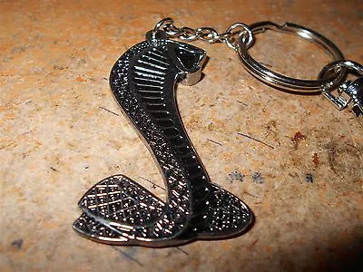 Shelby Cobra Svt Mustang Cobra Gt350 Gt500 Metal Snake Keychain New 2 1/4  Silve • $11.99