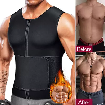Men Waist Trainer Sauna Suit Sweat Trimmer Vest Body Shaper Gym Top Weight Loss  • $9.99