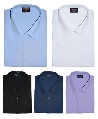 Espionage Men's Big Size Poly Cotton Short Sleeve Shirts (147) 2XL - 8XL 6 Col • £24.95