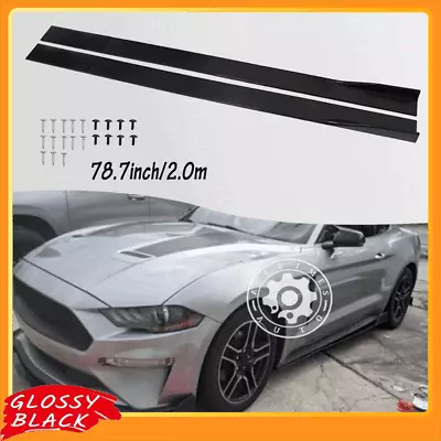 Fo Ford Mustang GT Mach 1 GT500 Side Skirts Extension Splitter Rocker Panel AE • $46.95