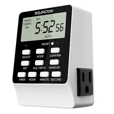 Dual Digital Outlet Timer 18 ON/OFF Programs 24-Hour/ 7-Day Programmable • $23.95