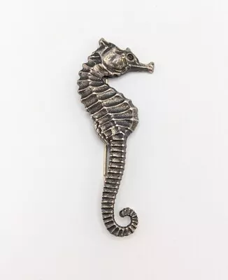 Vintage Seahorse Brooch Pin Sterling Silver 925 3  Ocean Beach Jewelry Fish  • $19.99