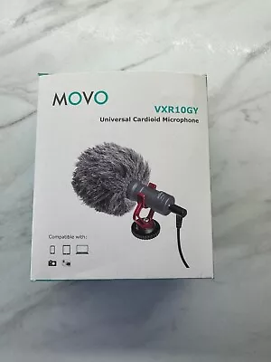 Movo VXR10GY Universal Video Microphone With Shock Mount Deadcat Windscreen Ca • £28
