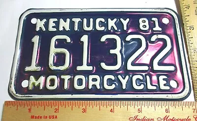 1981 Kentucky Motorcycle License Plate Vintage Collectible Biker Garage Ky Tag • $27.95