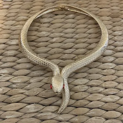 Gold Snake Torque Necklace Collar Cleo Patra Egyptian Style • £0.99