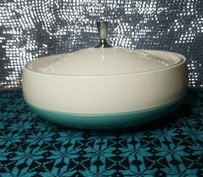 $25 • Buy Vintage Bopp Decker Plastic Vacron Covered Bowl Serving Dish MCM Turquoise  USA 