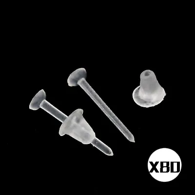 Plastic Clear Invisible Flat BASE Pad Earring Make DIY Posts Stud 10/20/50X • £2.53