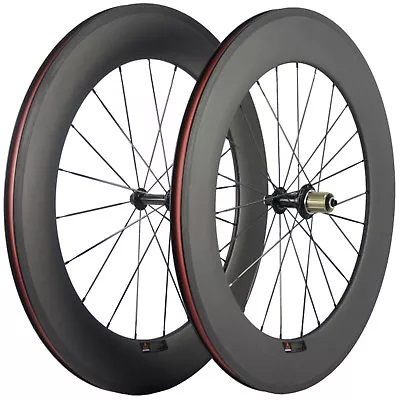 88mm Clincher Bicycle Wheels Road Bike 700C Race Carbon Wheelset 3K Matte Basalt • $391