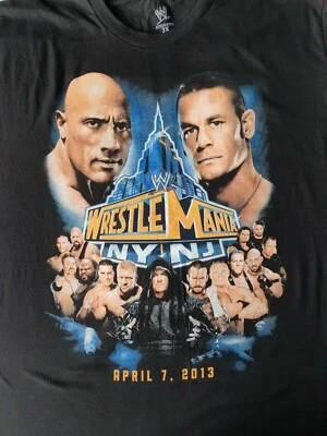 £50 • Buy WWE Authentic Wrestlemania 2013 Event T-Shirt - The Rock Vs Cena - Size 2X US