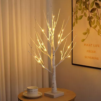 White Easter Birch Tree LED Light Up Twig Tree Xmas Decorations Desk Table Lamp • £16.99