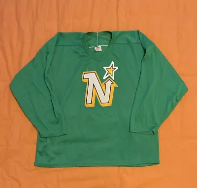 RARE Vintage 80s Minnesota North Stars Jersey Mens Large Green Knit NHL Hockey • $50