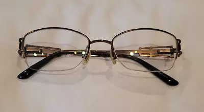 Elle EL18779 Color-BR 50-18-135 Brown Metal Half Rim Eyeglasses Frame UG35 • $12.99