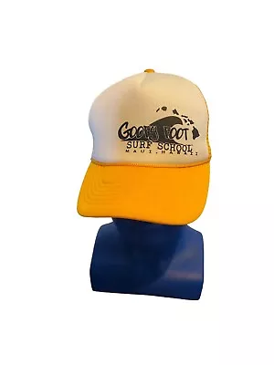 Vintage Hawaii Surf School Snapback Hat Trucker Adult Yellow Goofy Foot Clean • $14.99