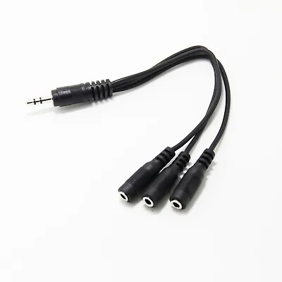 NEW Triple Stereo Audio Splitter Cable 3.5mm 1x Male TRS Plug To 3x Female A/V • $6.60